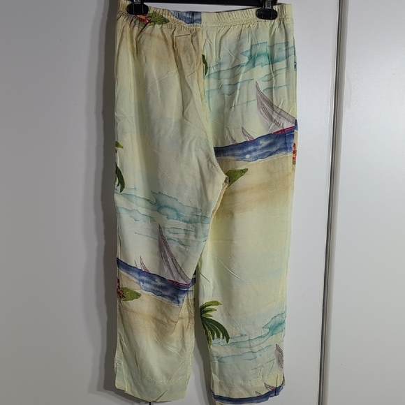 Tropical Print Wide Leg Pants - Picture 4 of 5